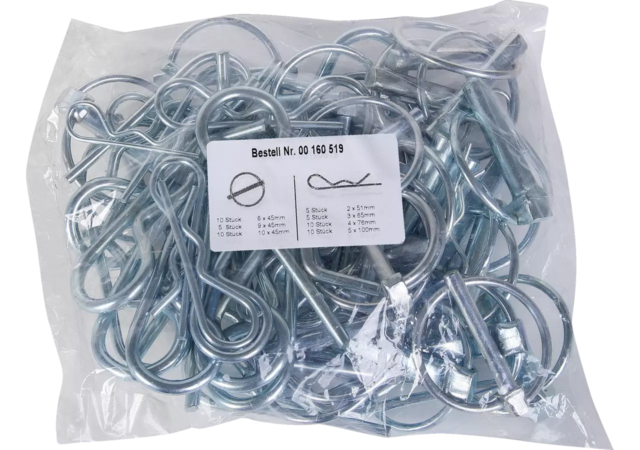 Sortiment Vorstecker gepresst und Federvorstecker 55 Stück GartenShop24