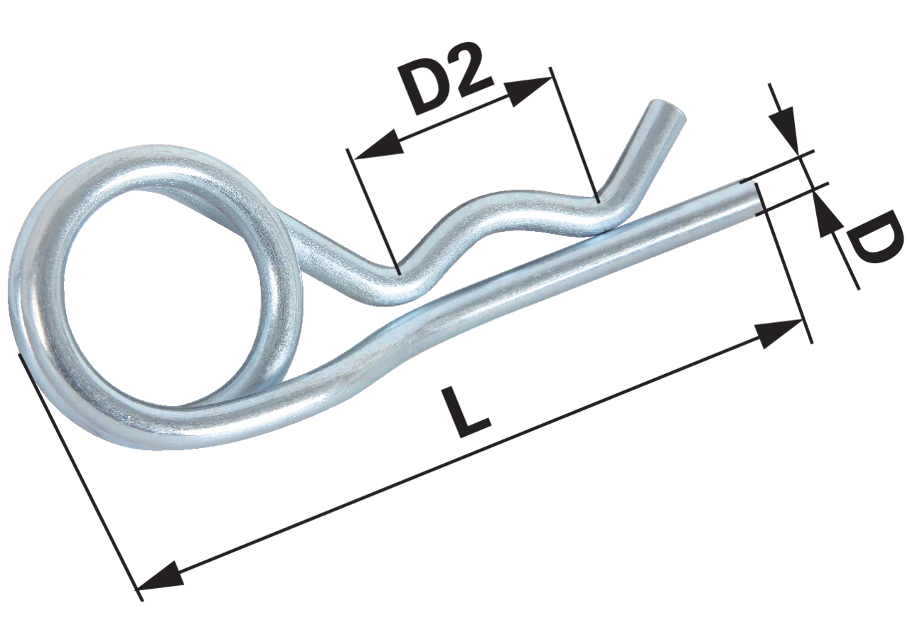 Federvorstecker 5,0 x 116 mm, doppelte Schlaufe, 10 Stück GartenShop24