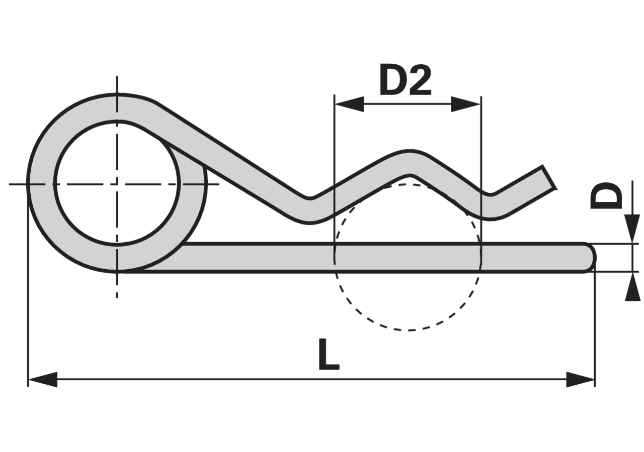 Federvorstecker 5,0 x 116 mm, doppelte Schlaufe, 10 Stück GartenShop24