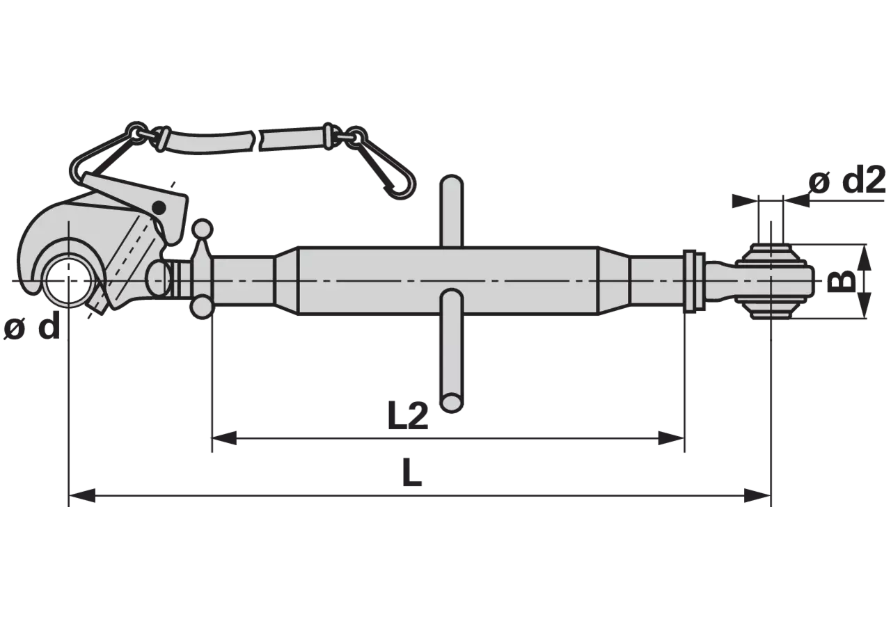 Oberlenker mechanisch, Kat. 3/2, 770-1.030 mm, mit Fanghaken GartenShop24