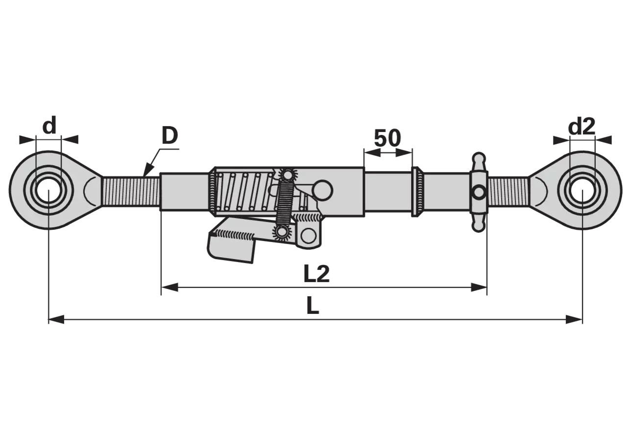 Teleskopoberlenker Kat. 2, 450-650 mm, M36 x 3 GartenShop24