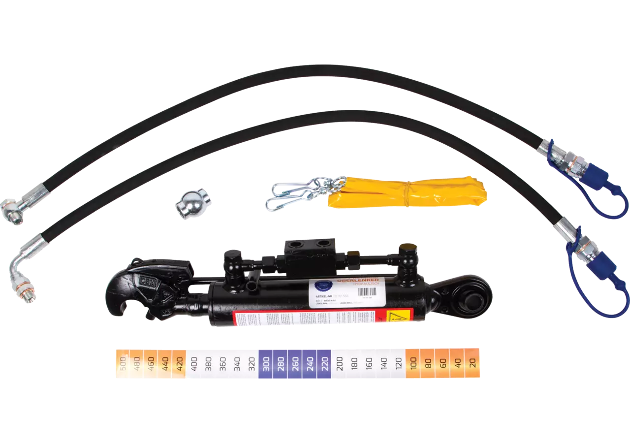 Oberlenker hydraulisch, Kat. 1, 450-640 mm, mit Haken und Kugelauge Premium Prillinger Premium