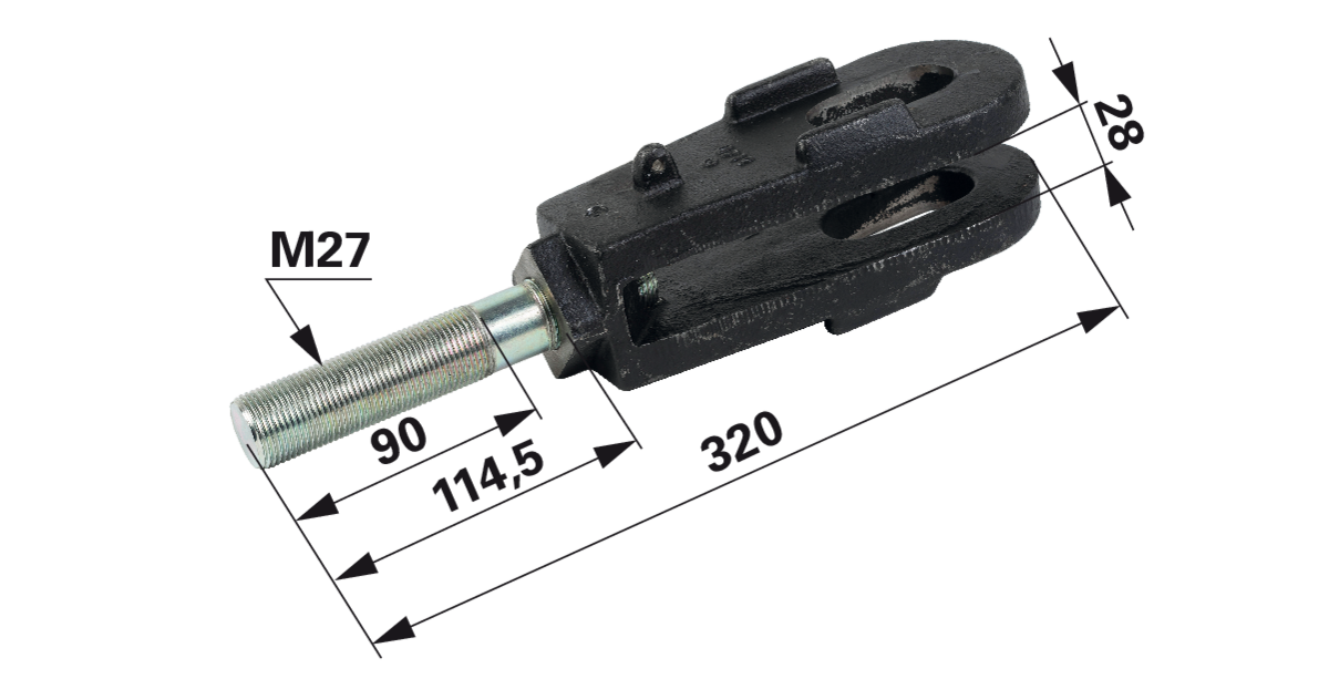 CBM Gabelstück 30.0044.10.2 Linksgewinde M27 x 2L CBM