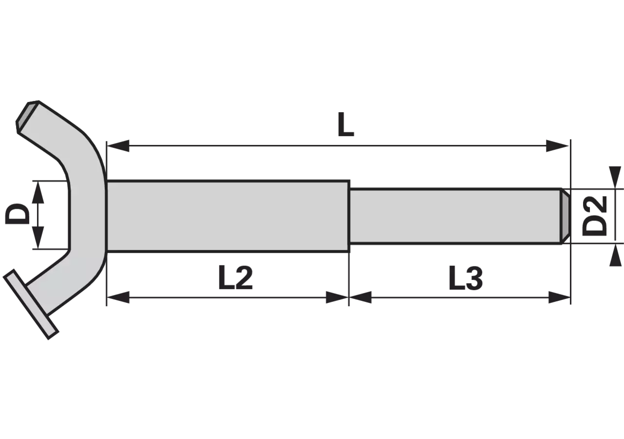 Stufenbolzen abgesetzt gerade, Dm19/25 mm, Länge 240 mm Länge 165 mm GartenShop24