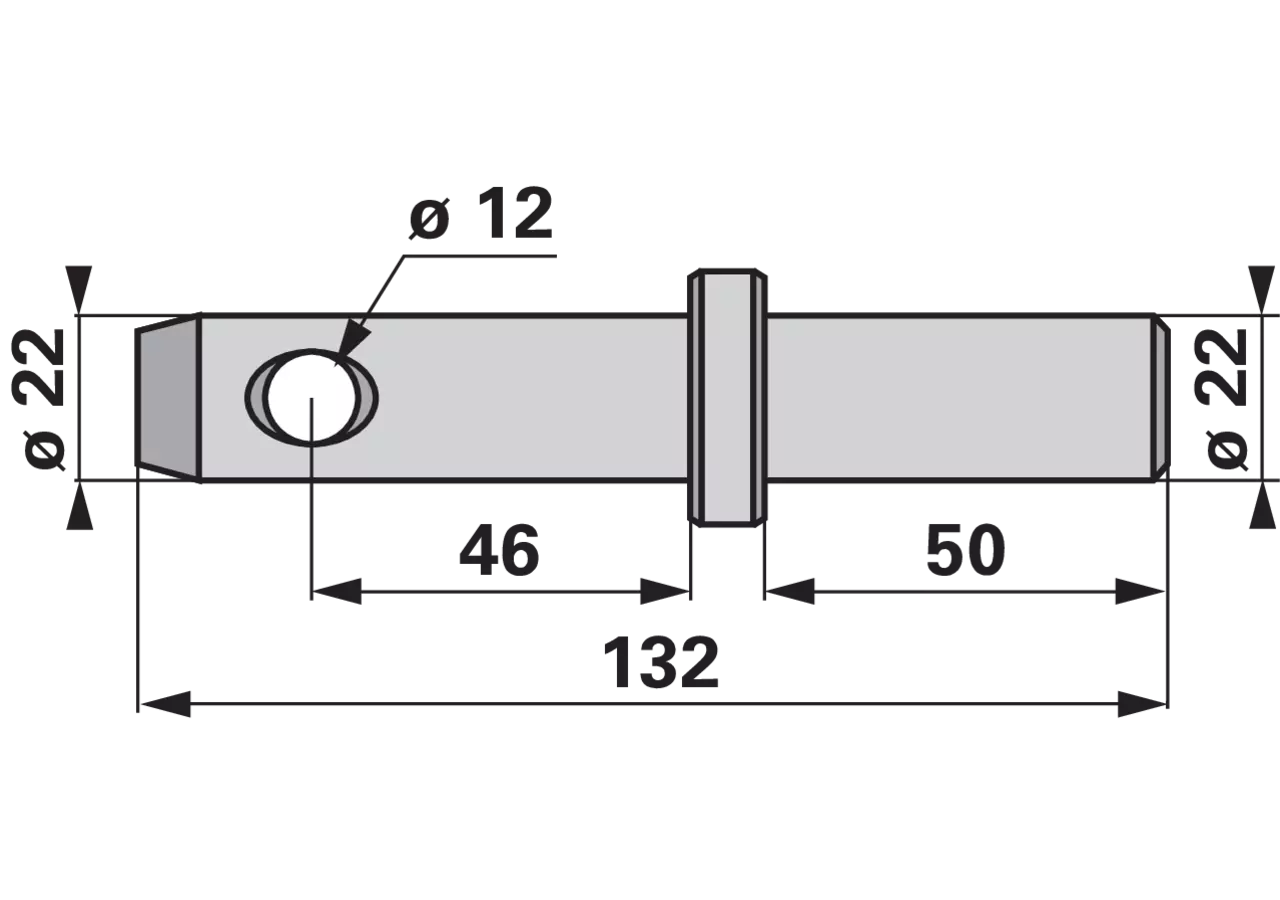 Anschweißbolzen Kat. 1, Länge 132 mm GartenShop24 - Hochwertige Gartengeräte