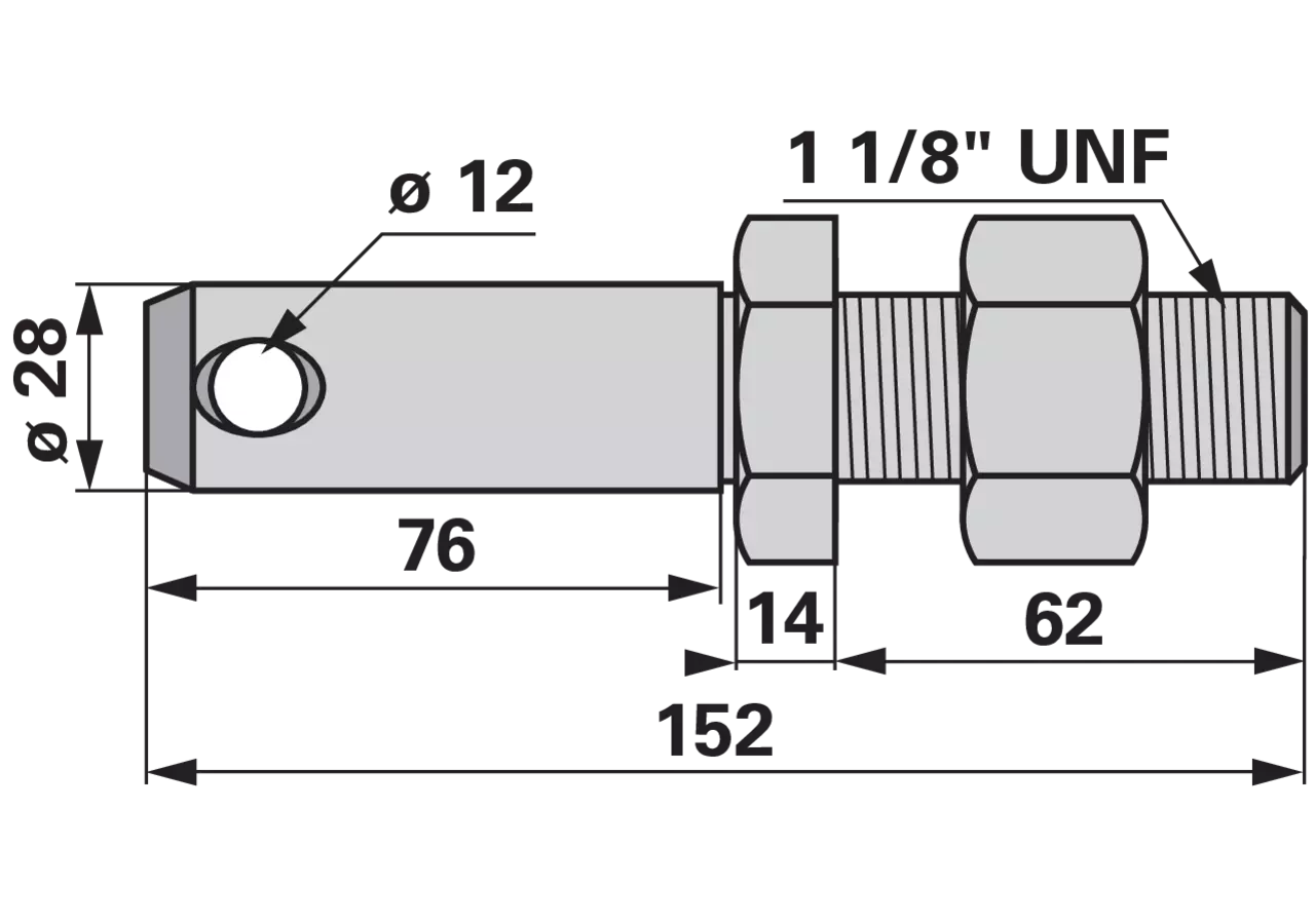 Verstellbolzen Kat. 2, 1 1/8" UNF GartenShop24 - Hochwertige Gartengeräte