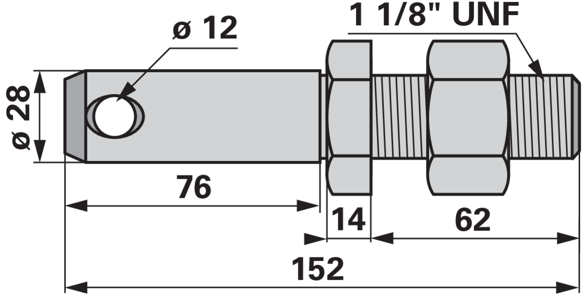 Verstellbolzen Kat. 2, 1 1/8" UNF GartenShop24 - Hochwertige Gartengeräte
