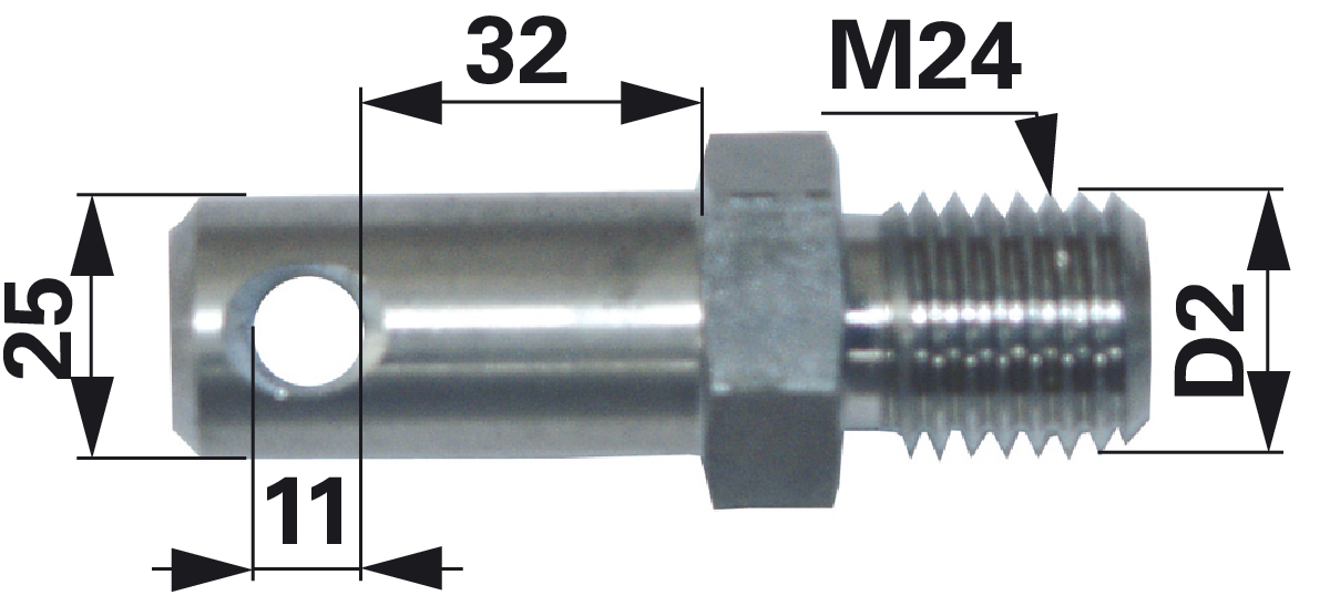 Hydraulikbolzen Gewindelänge 25 mm GartenShop24 - Hochwertige Gartengeräte