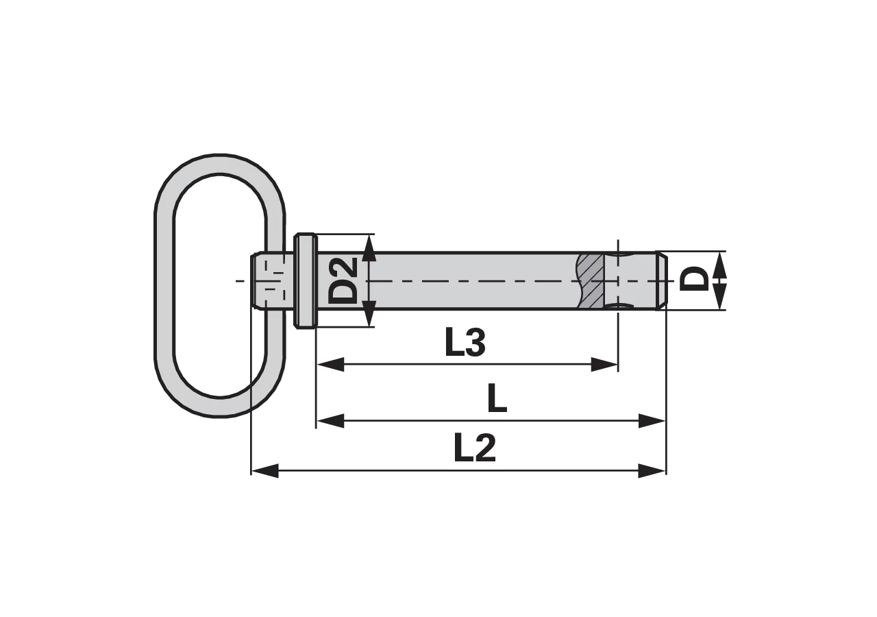 Standardbolzen mit Griff, Dm 20 mm, Länge 122 mm GartenShop24 - Hochwertige Gartengeräte