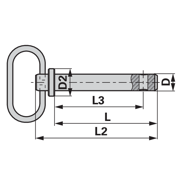 Standardbolzen mit Griff, Dm 20 mm, Länge 122 mm GartenShop24 - Hochwertige Gartengeräte