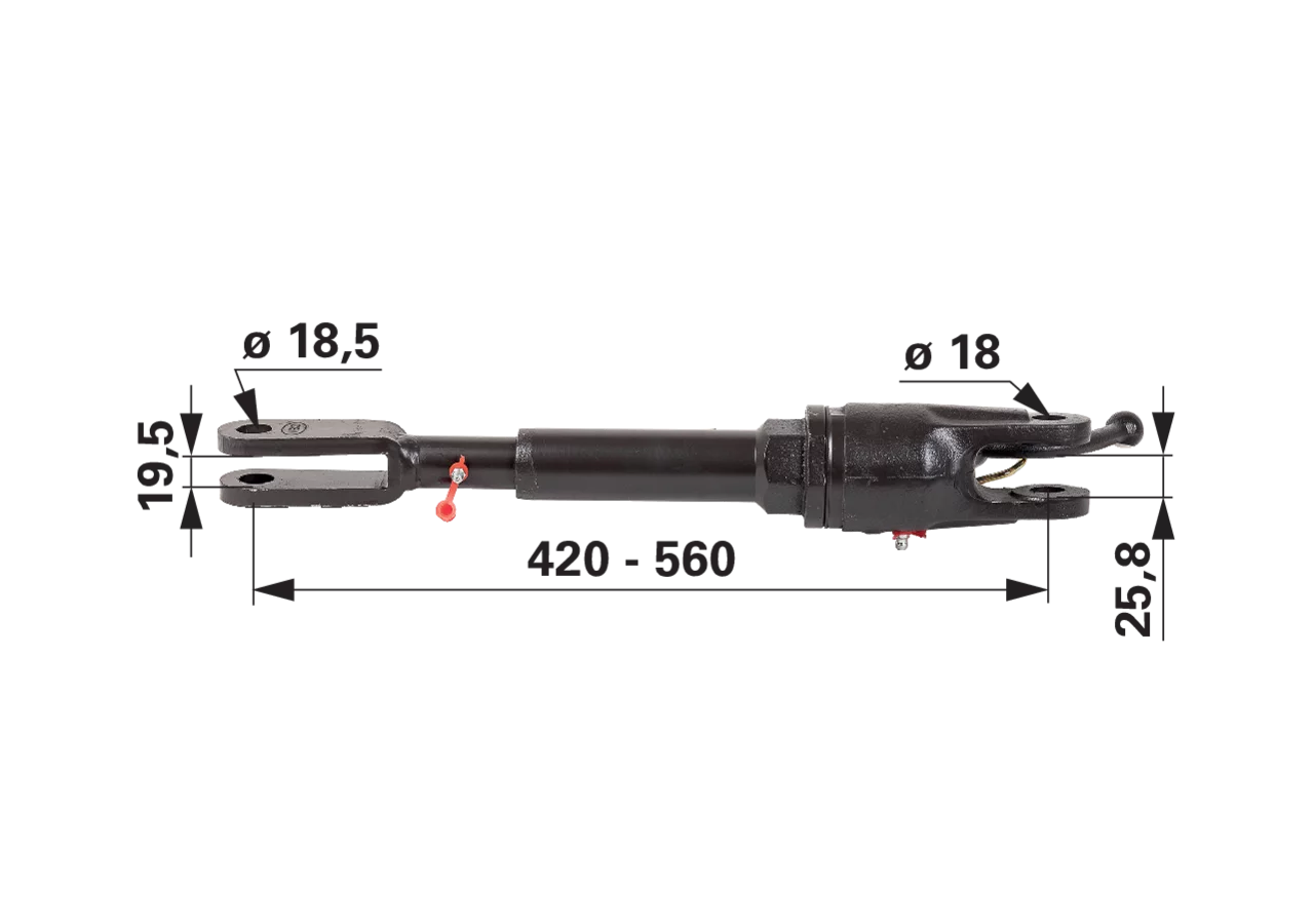 Hubstrebe 420–560 mm passend für Fiat GartenShop24 - Hochwertige Gartengeräte