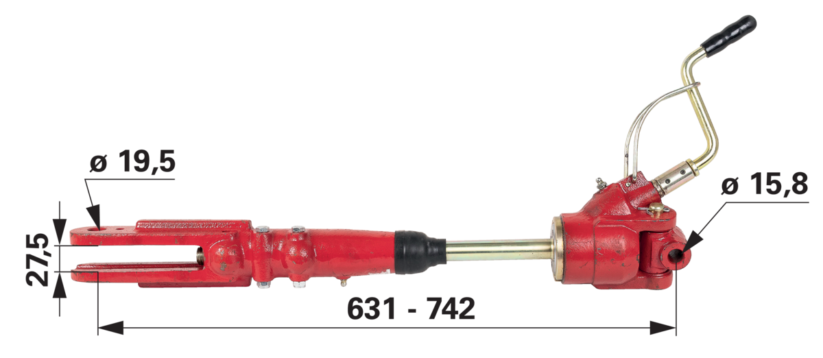 Hubstrebe Gabel Innenmaß 25 mm passend für Case GartenShop24 - Hochwertige Gartengeräte