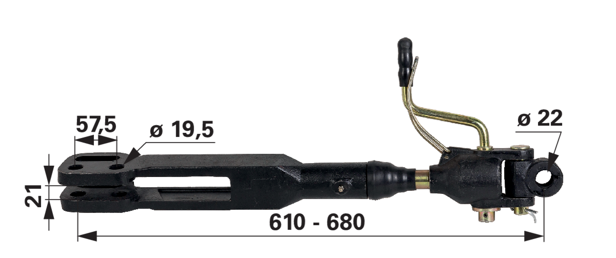 Hubstrebe Gelenk 22 mm, Gabel 22,5 mm GartenShop24 - Hochwertige Gartengeräte