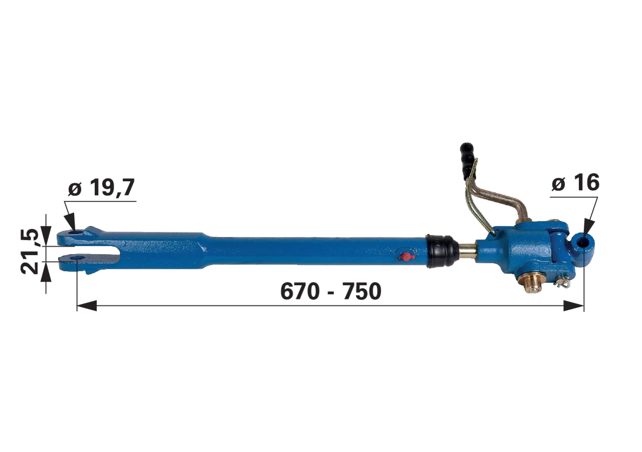 Hubstrebe Länge 670-750 mm Außengewinde 3/4 Zoll UNC passend zu NH GartenShop24 - Hochwertige Gartengeräte