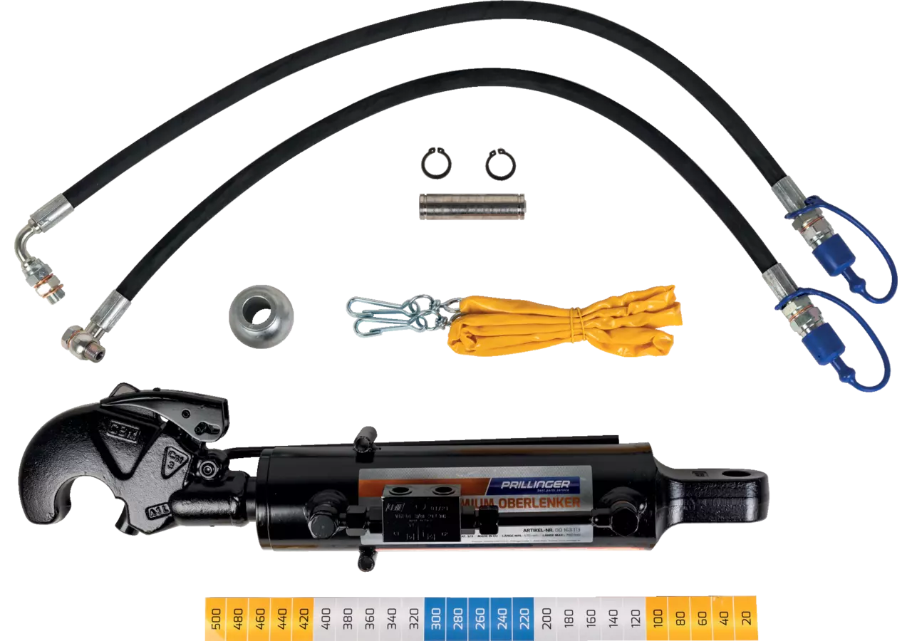 Oberlenker hydraulisch, Kat. 3/2, 607-867 mm, mit Haken, ohne Gabelkopf, Premium Prillinger Premium
