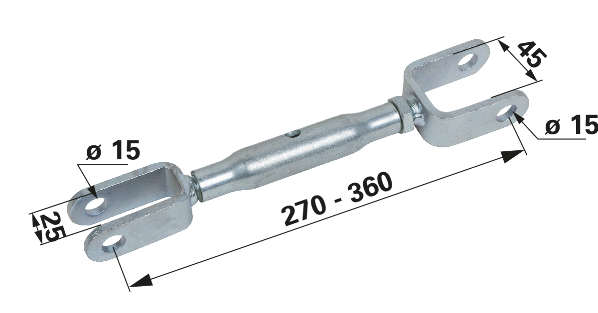 Hubspindel Kommunal M16 x 2, Länge 270 mm, passend zu Kubota und Iseki GartenShop24 - Hochwertige Gartengeräte