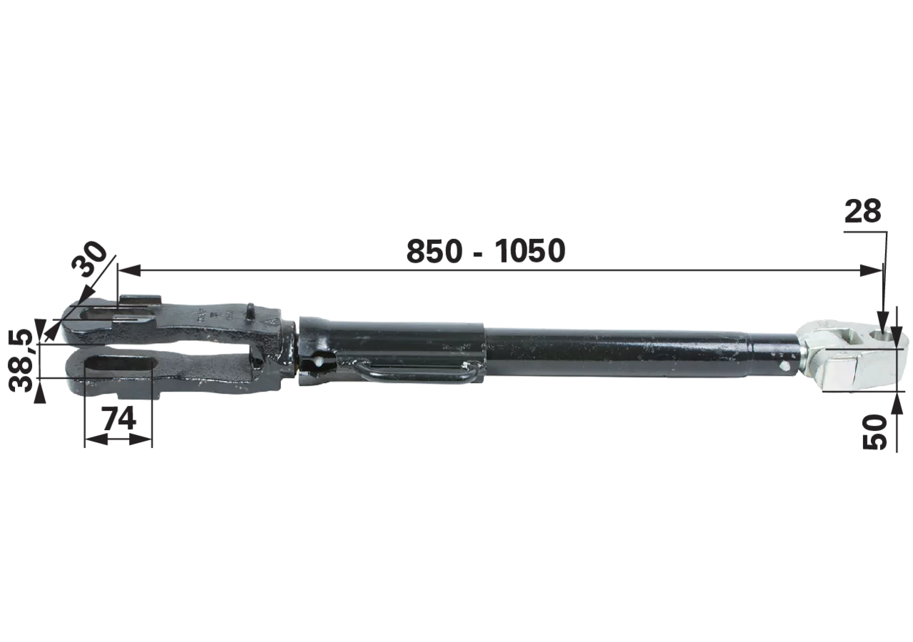 Hubstrebe mit Kurbel 850–1.050 mm passend zu Case GartenShop24 - Hochwertige Gartengeräte
