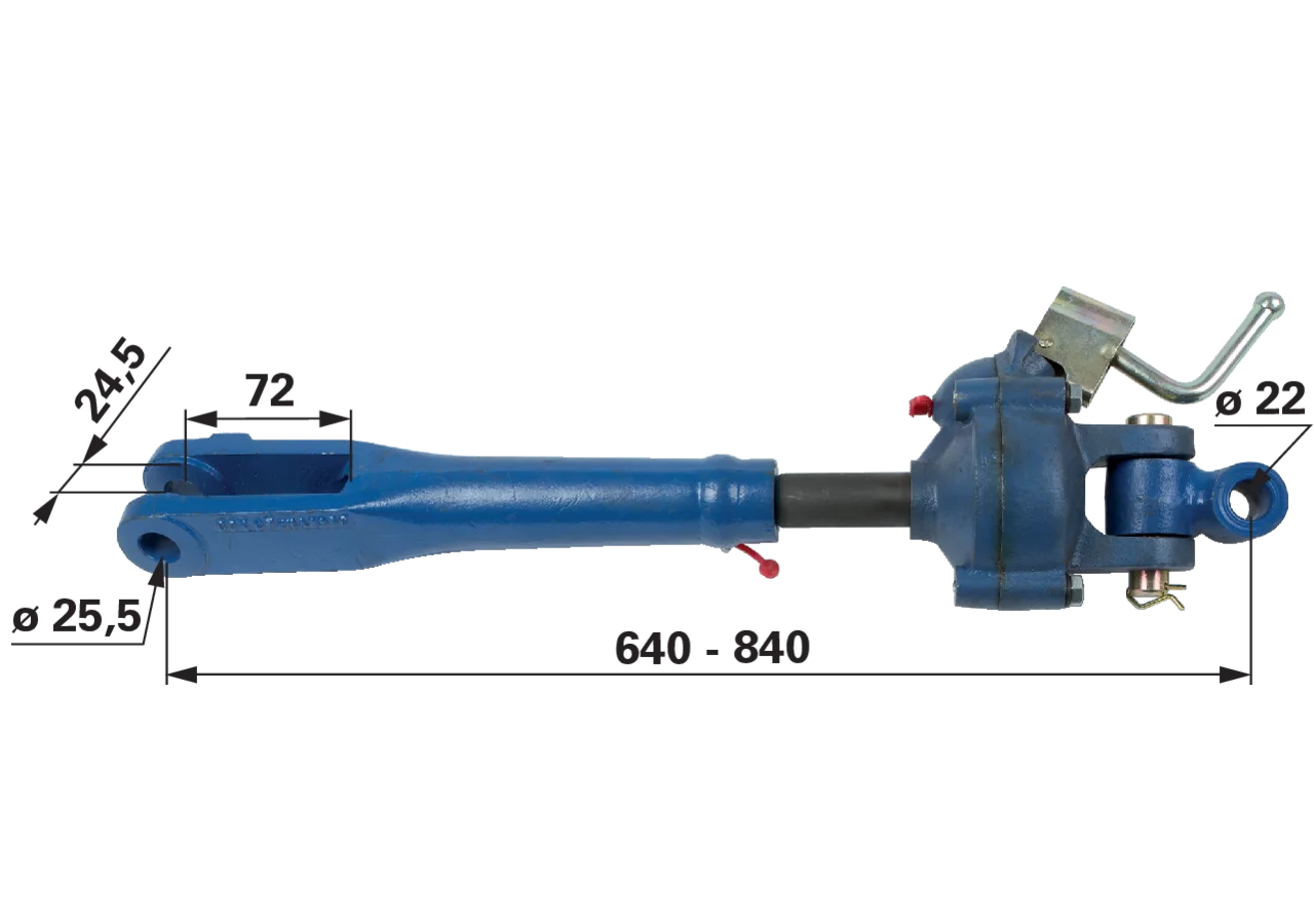 Hubstrebe mit Kurbel 640-840 mm GartenShop24 - Hochwertige Gartengeräte