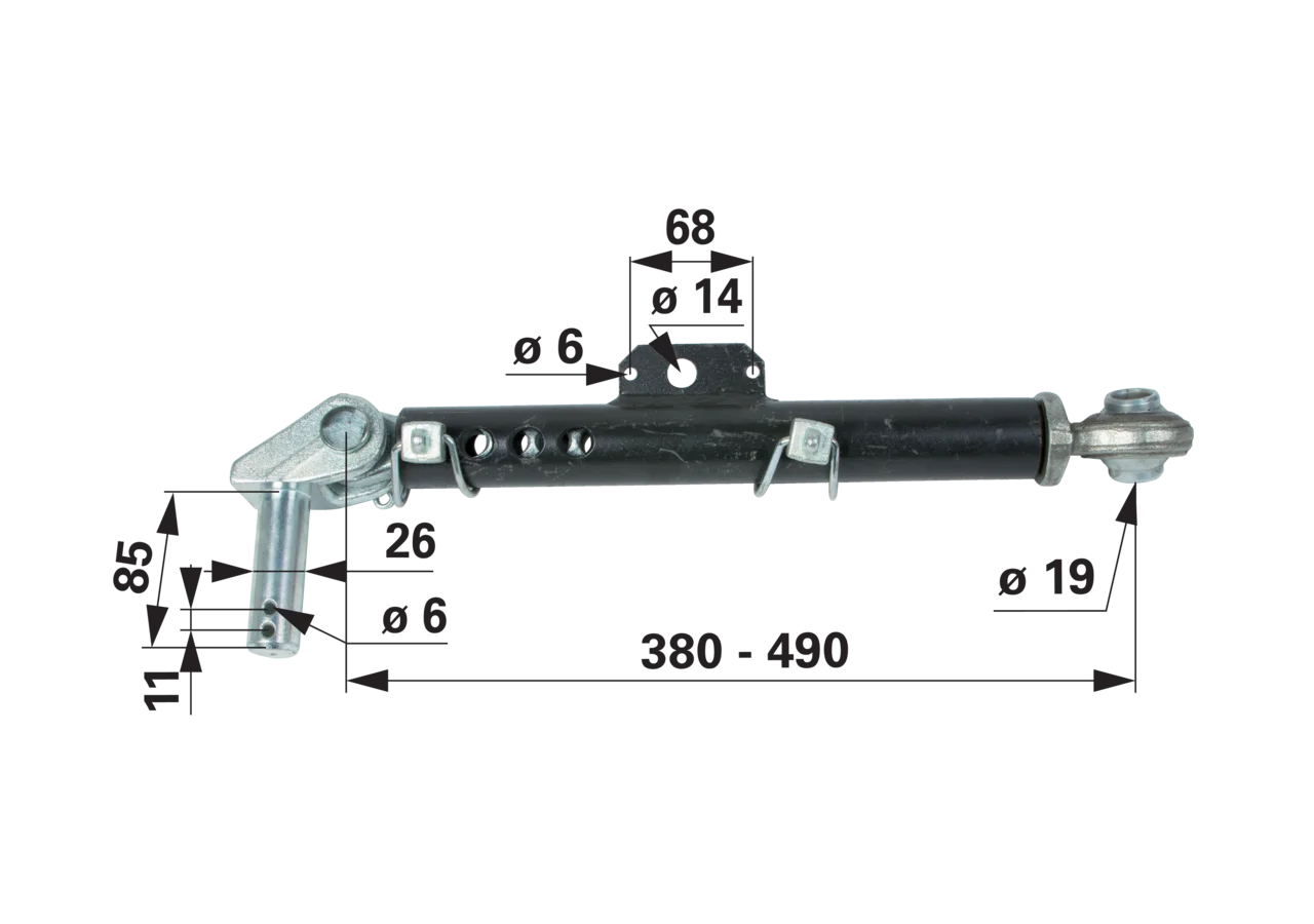 Stabilisator 380-490 mm anstelle von CNH 47123374 GartenShop24 - Hochwertige Gartengeräte