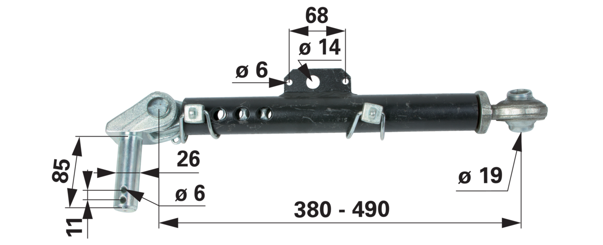 Stabilisator 380-490 mm anstelle von CNH 47123374 GartenShop24 - Hochwertige Gartengeräte