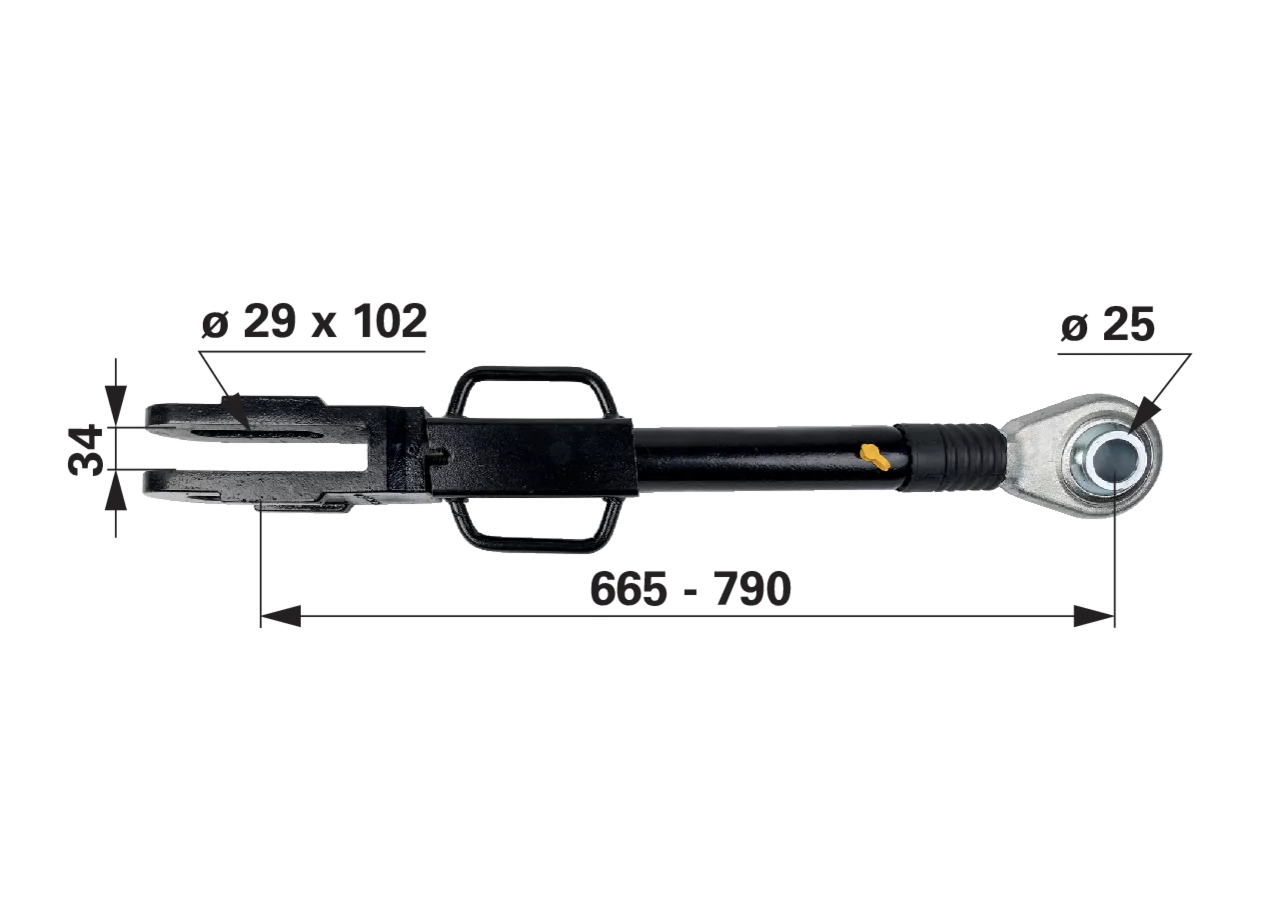 Hubstrebe 710 - 800 mm Gewinde M36 x 3 passend zu Steyr 1-32-574-020 GartenShop24 - Hochwertige Gartengeräte