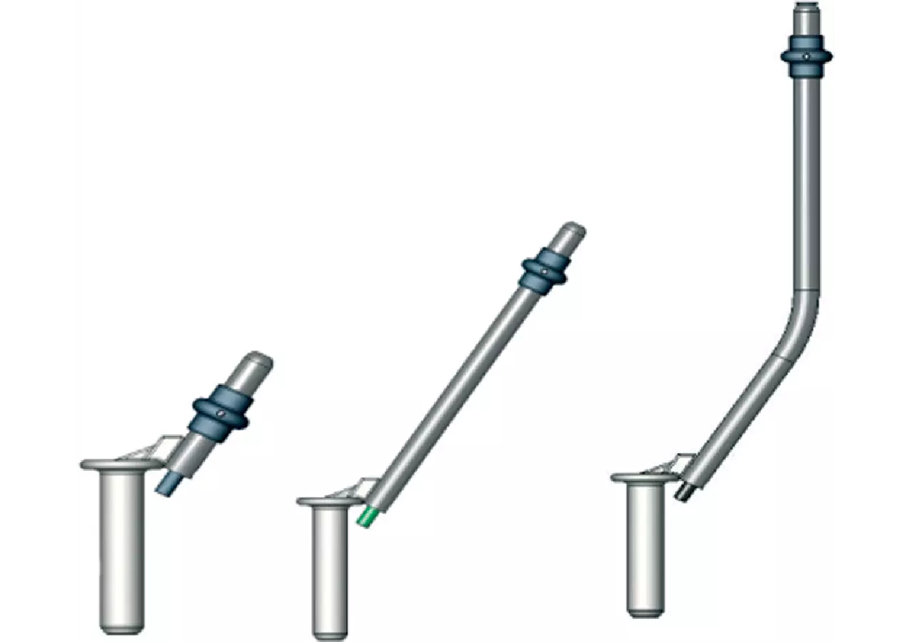 Einhandstecker gebogen, AD 31 mm, Länge 800 mm Scharmüller