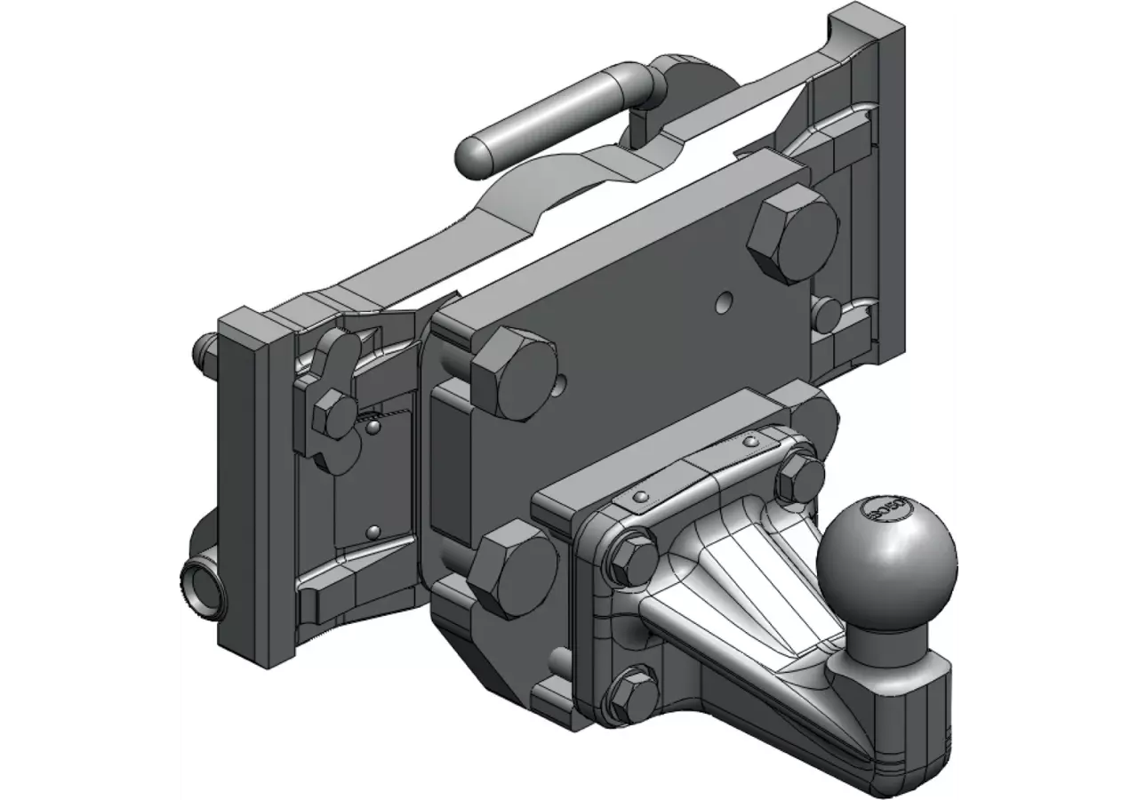 Adapterplatte mit PKW K50, 325 mm, M20 Höhe 133 mm Scharmüller