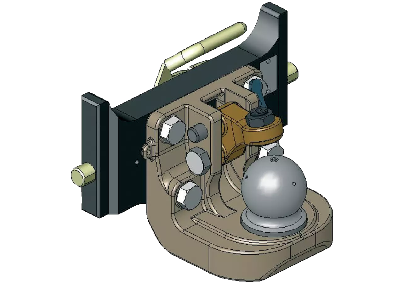 Adapterplatte mit K80, 330 mm, M20 Höhe 150 mm Durchmesser Rastbolzen 25 mm Scharmüller