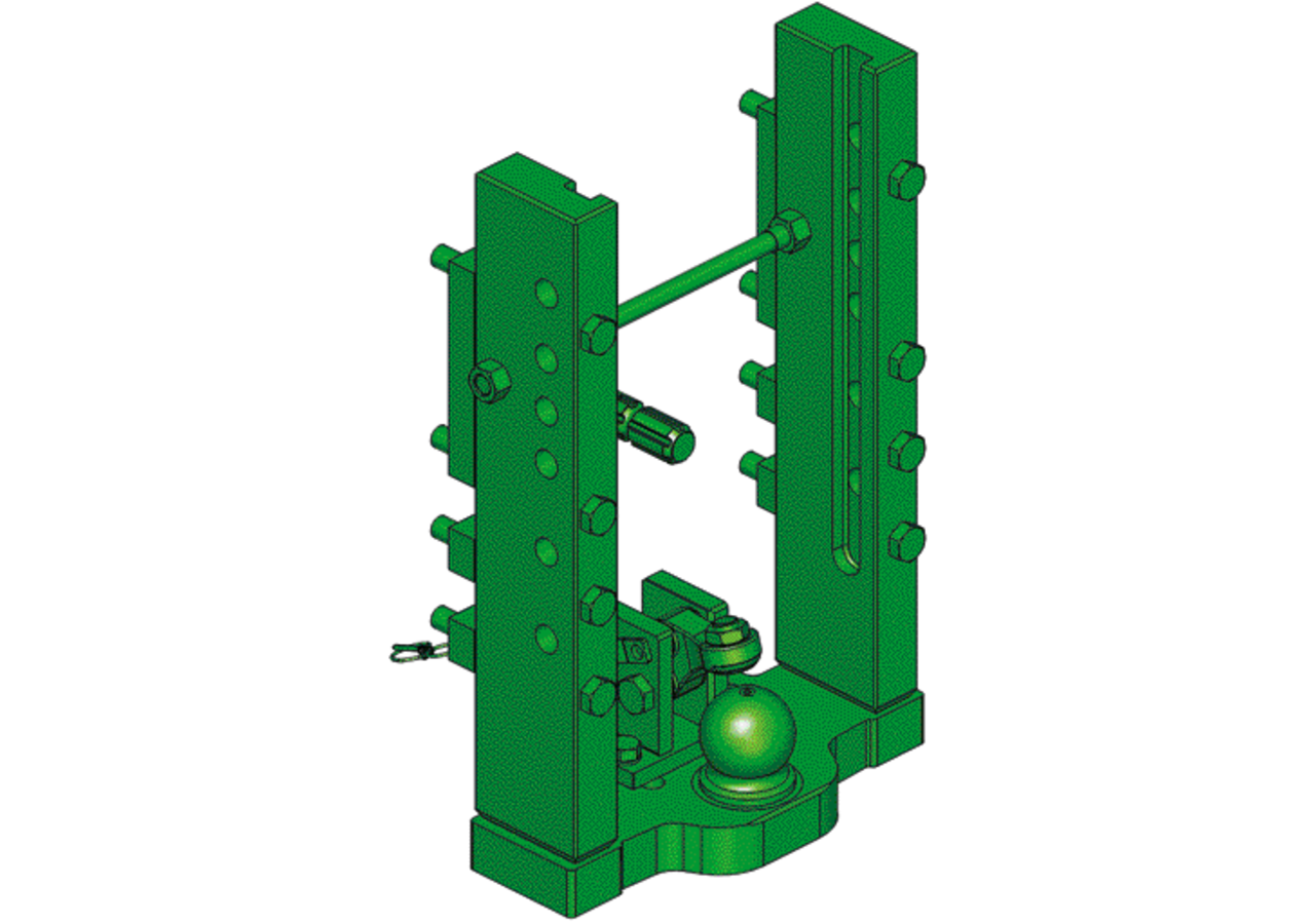 Lagerbock mit K80, 330 mm, höhenverstellbar Scharmüller