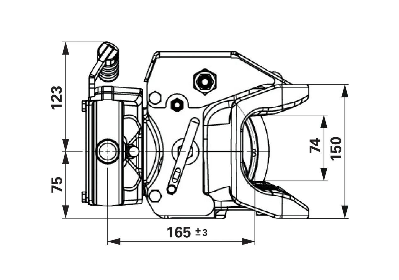 Zugmaul höhenverstellbar, automatisch, 390 mm Scharmüller