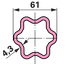 Weasler Gelenkwelle AW35S 1601-7645-121, 1.210 mm, mit Sternprofil Weasler