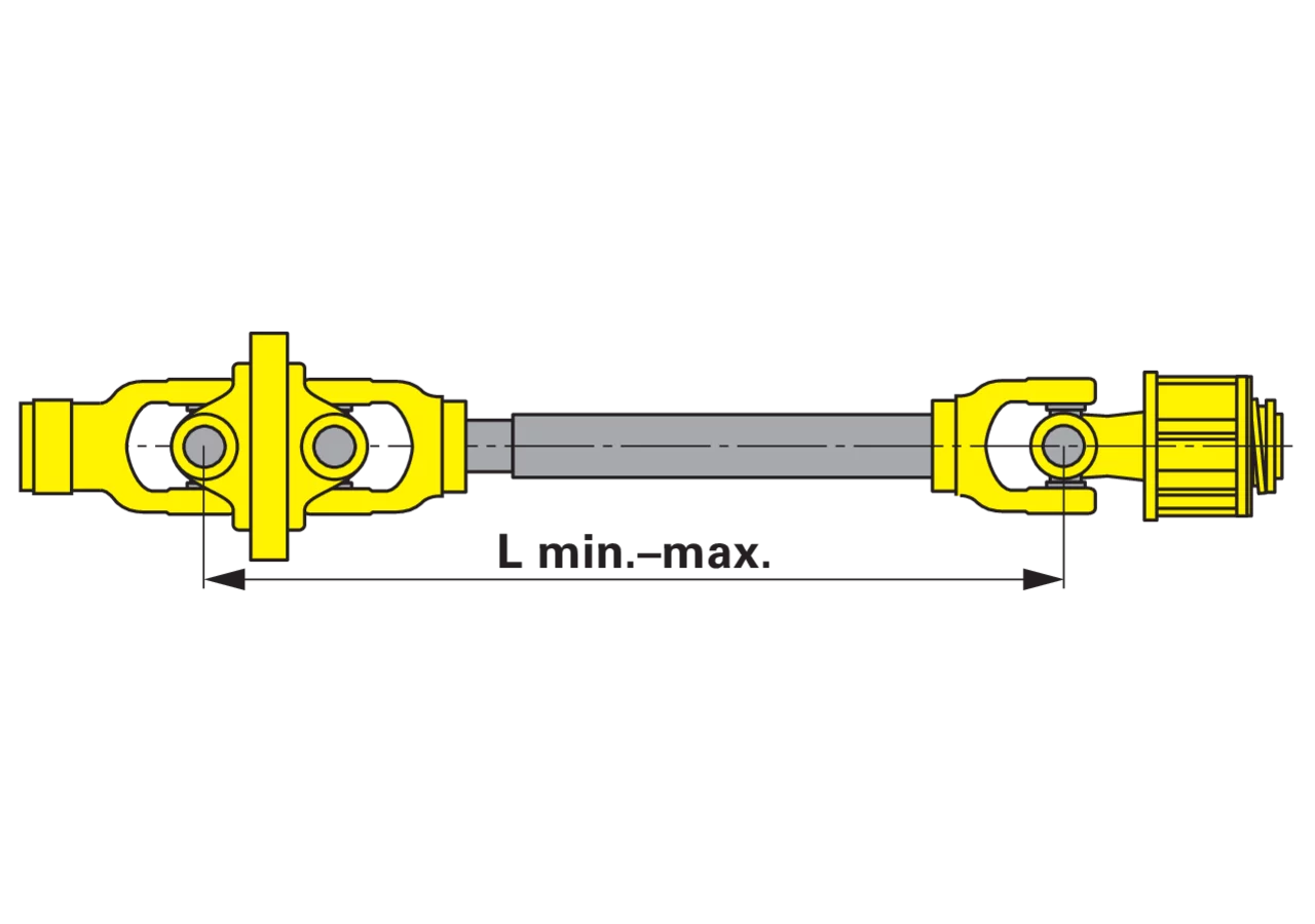 Weitwinkelgelenkwelle AW35-80, 1.210 mm, mit Sternratsche AK34, 1.200 Nm amerikanische Bauart Weasler