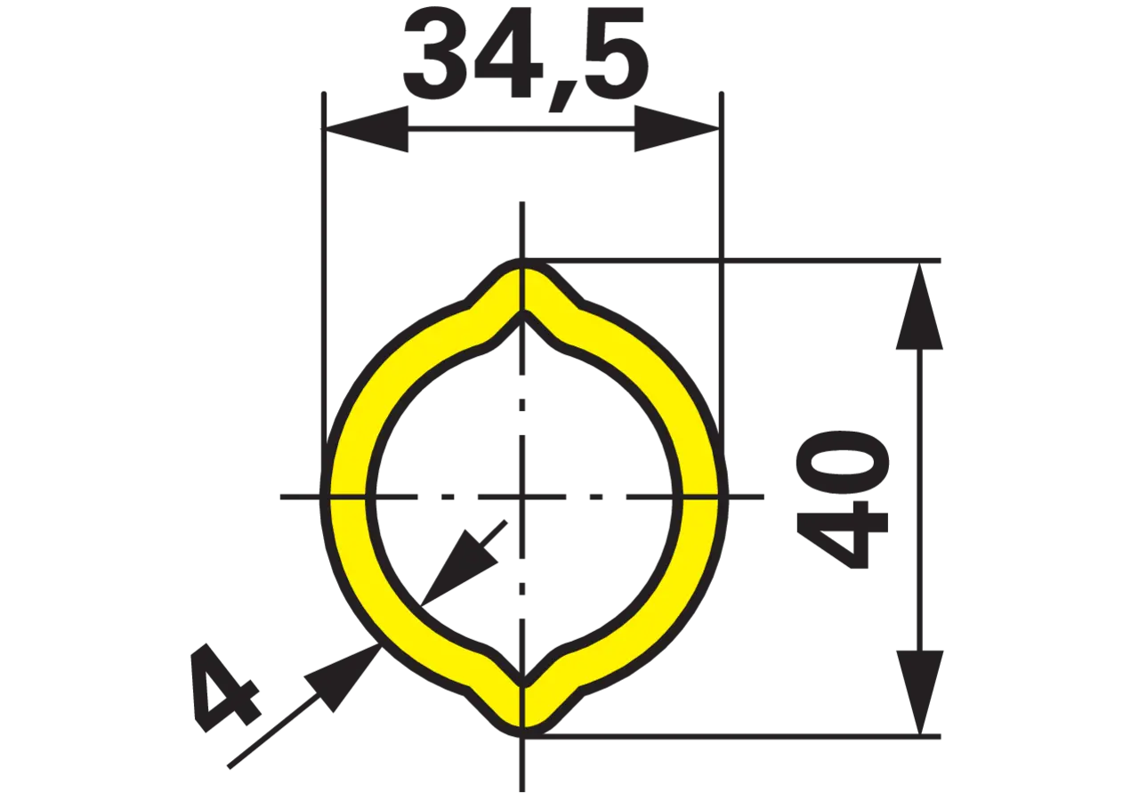 Profilrohr Zitronenprofil, 34,5 x 4 mm, 3 m GartenShop24