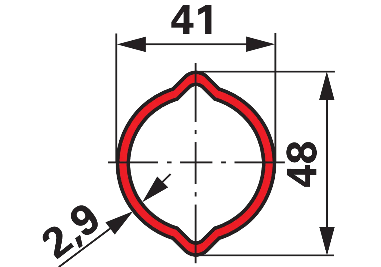 Profilrohr Zitronenprofil, 41 x 2,9 mm, 3 m GartenShop24