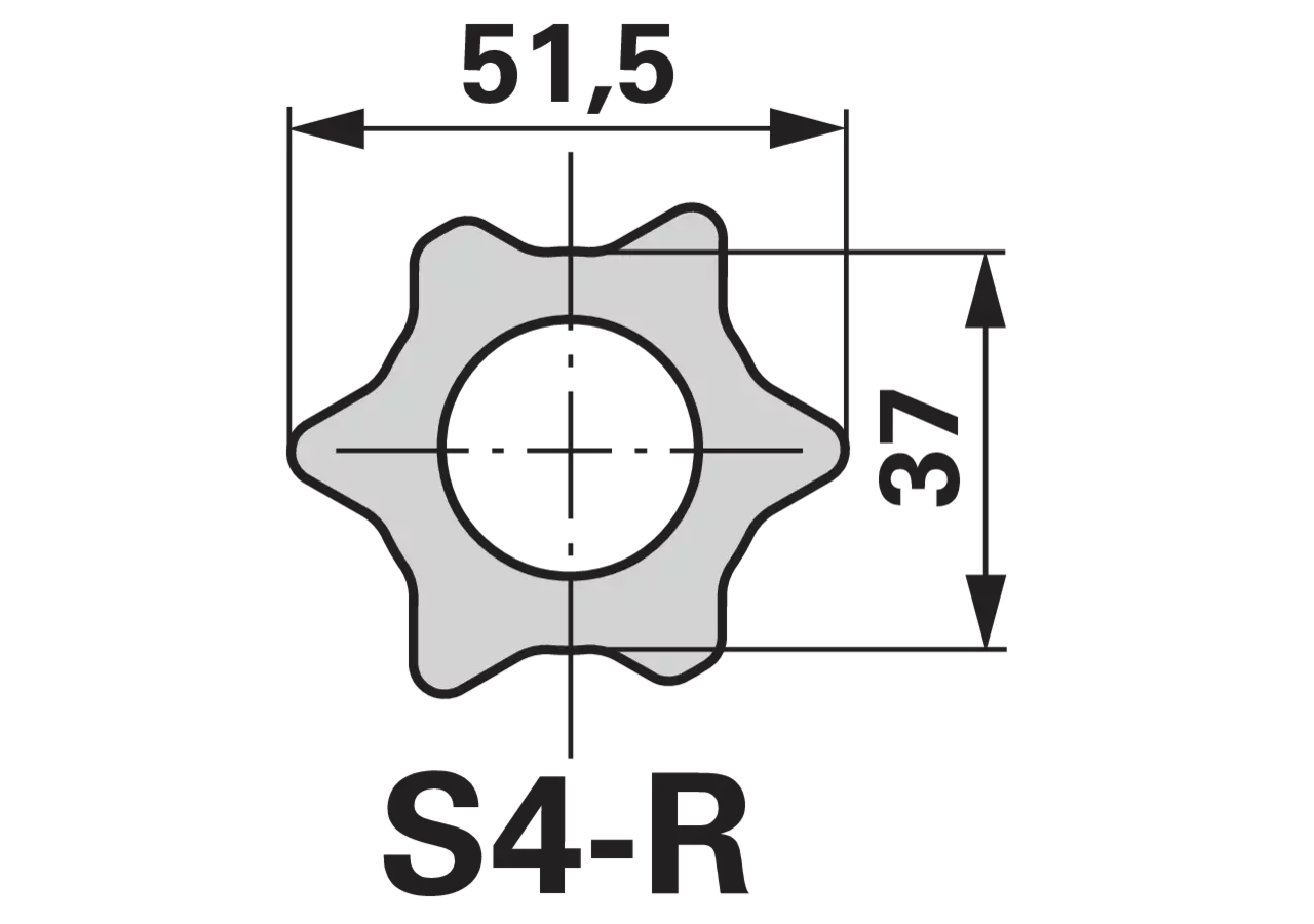 Profilrohr Sternprofil Rilsan S4, 51,5 mm, 1,5 Meter Weasler