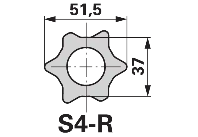 Profilrohr Sternprofil Rilsan S4, 51,5 mm, 1,5 Meter Weasler
