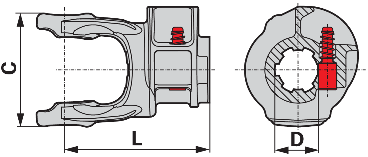 Bondioli & Pavesi Außengabel mit Ziehverschluss S9 1 3/4-20 5720M3851 Bondioli & Pavesi