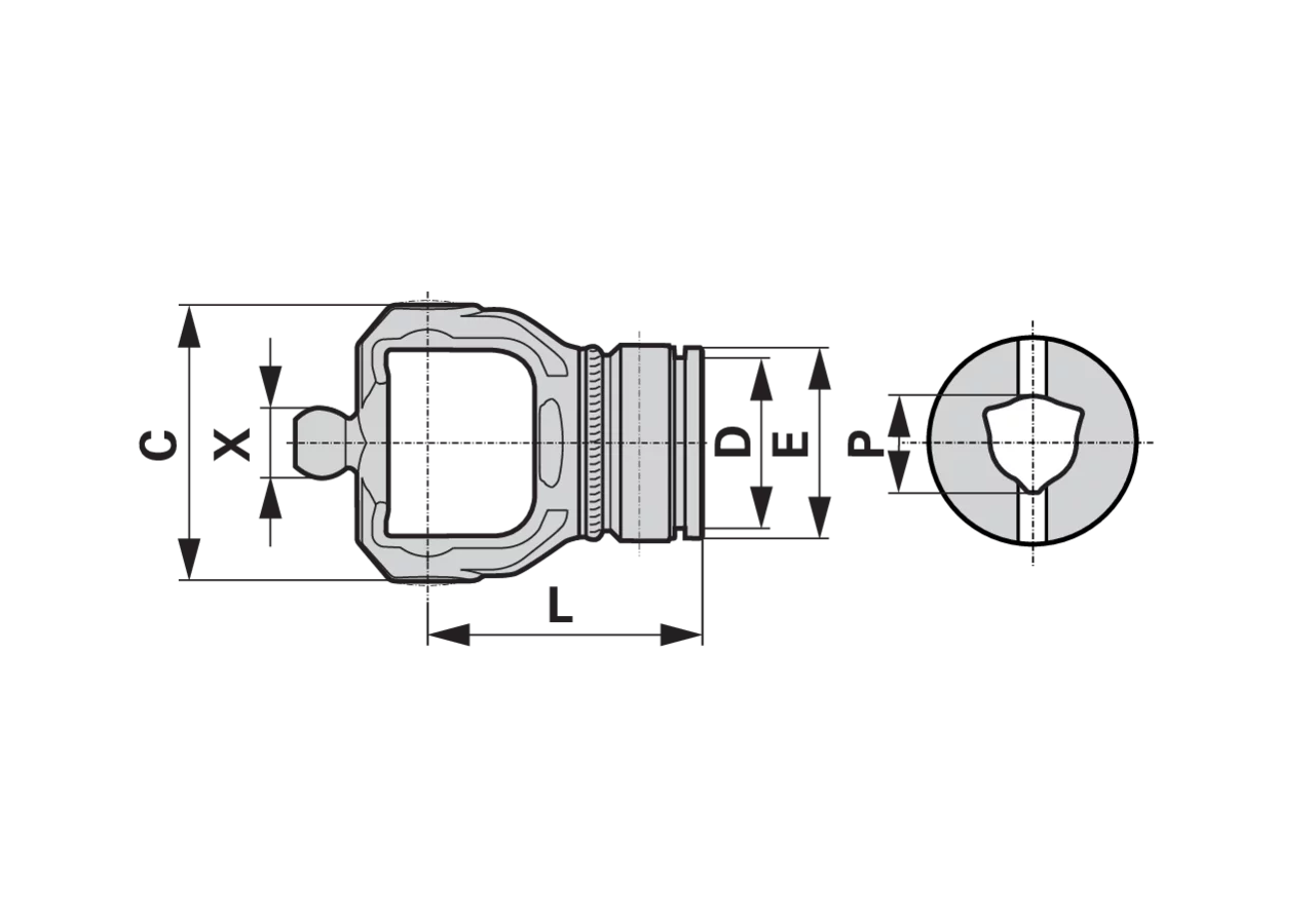 Innengabel S6-80, für Innenrohr 45,6 mm Free Rotation Bondioli & Pavesi