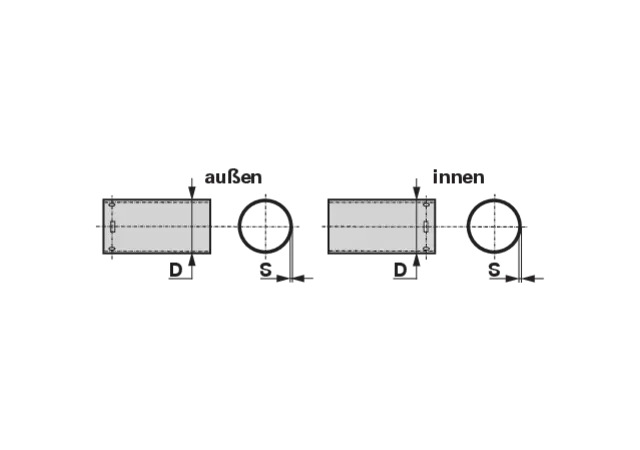 Schutzrohr A8, A9, A10 innen, Länge 952 mm Bondioli & Pavesi
