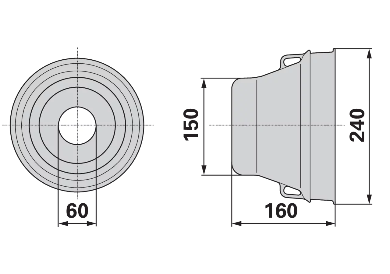 Schutztopf geräteseitig, Dm 240 mm Bondioli & Pavesi