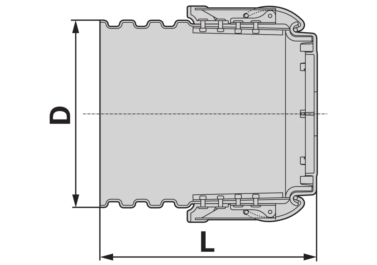 Schutztopf geräteseitig, Dm 250 mm, Länge 220 mm Bondioli & Pavesi