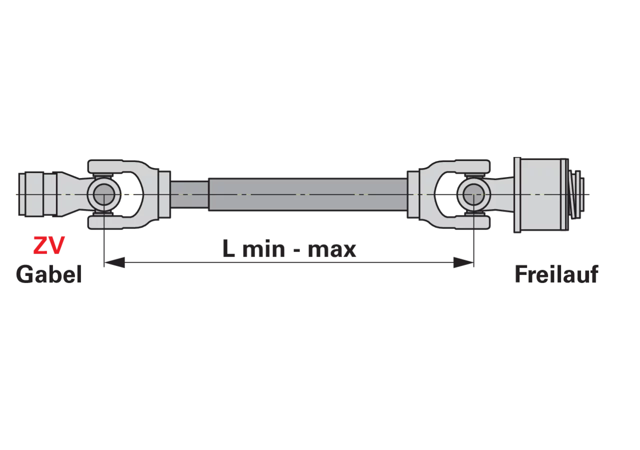 Gelenkwelle AW21,1.010 mm, mit Freilauf rechts, Standardline Weasler