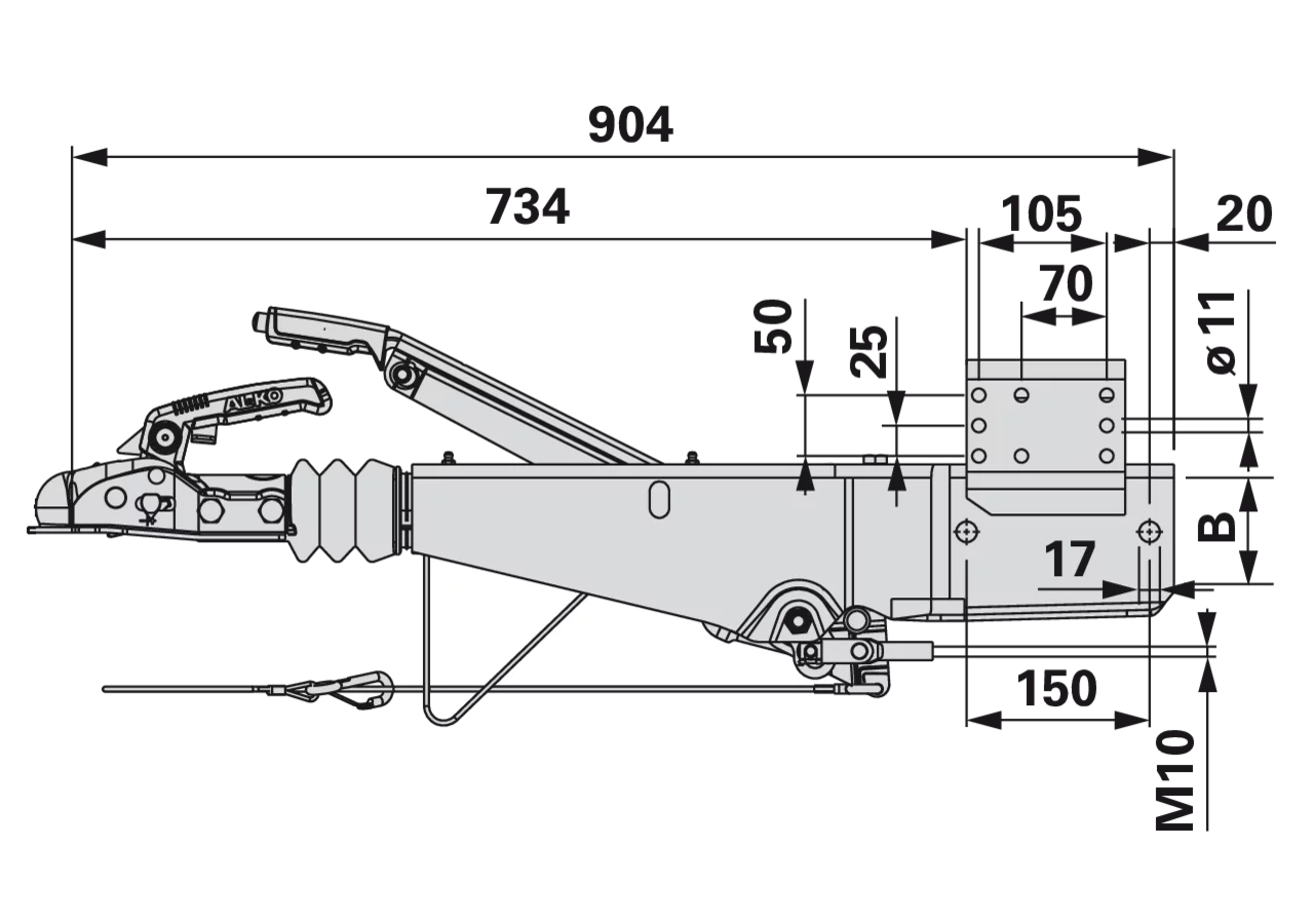 Auflaufeinrichtung AE 1.500-2.600 kg Alko AL-KO