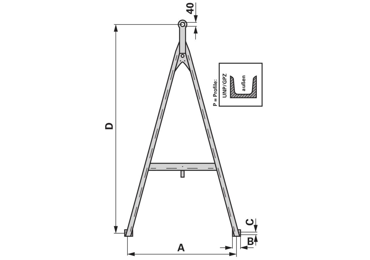 Zuggabel 2.300 x 980 mm GartenShop24
