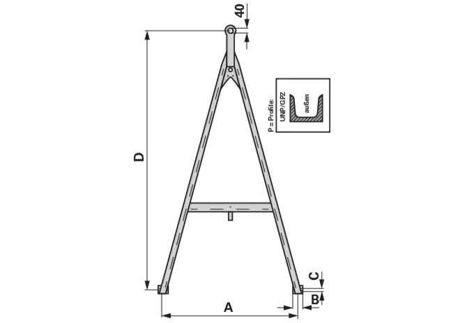 Zuggabel 2.100 x 1.300 mm GartenShop24