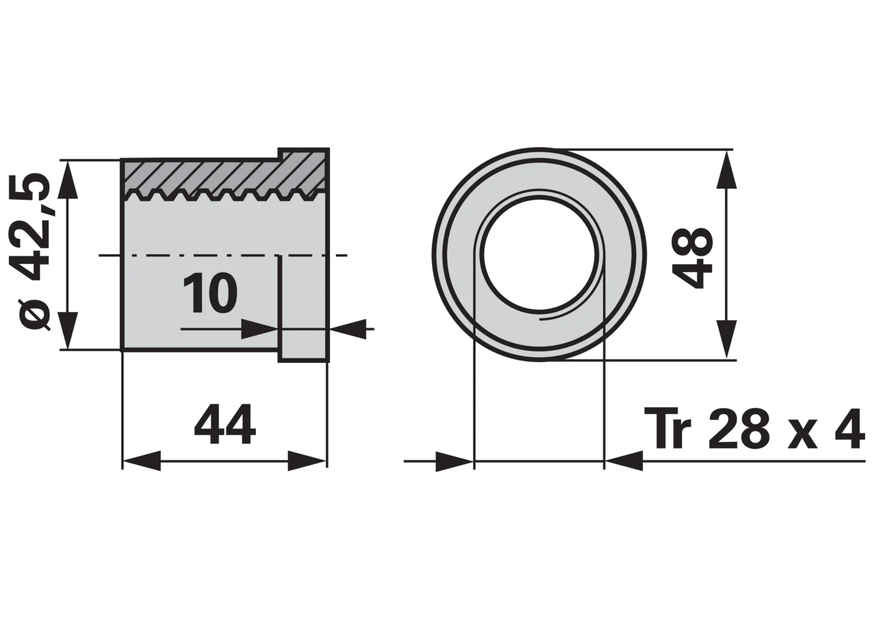 Stützradmutter 48/42,5 mm GartenShop24