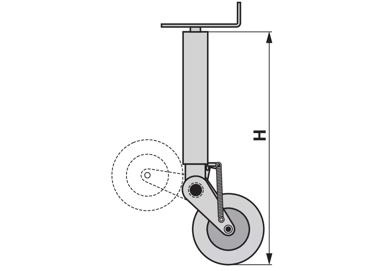 Stützrad klappbar, 60 x 60 mm, Stützlast 800 kg Simol