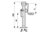 Abstellstütze klappbar, mit seitlicher Kurbel, AD 51, mit Flansch Stützlast 900 kg Höhe 390 mm Simol