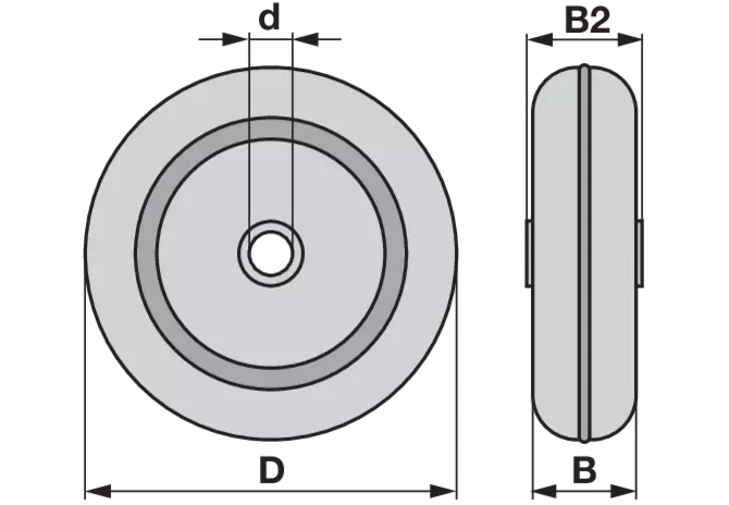 Blechrad für Stützrad, 220 x 60 x 20 mm Simol
