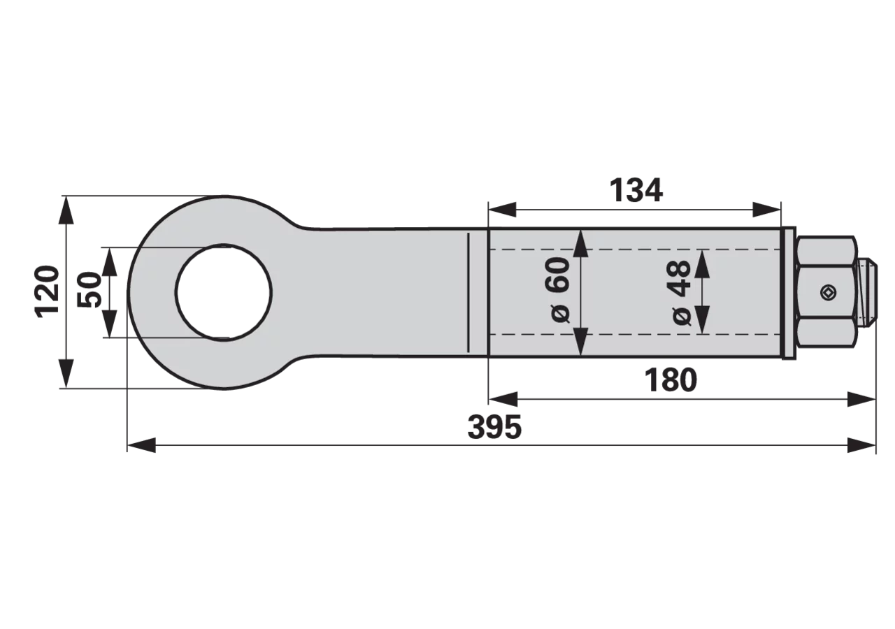 Zugöse drehbar, 14t homologiert bpt